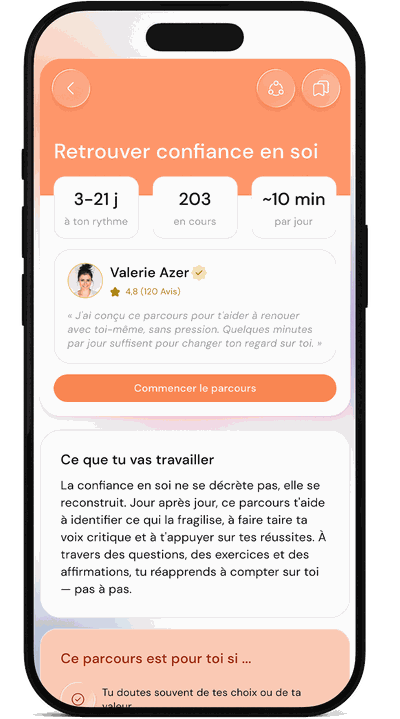 Un parcours d'auto-coaching dans l'application Petits Pas